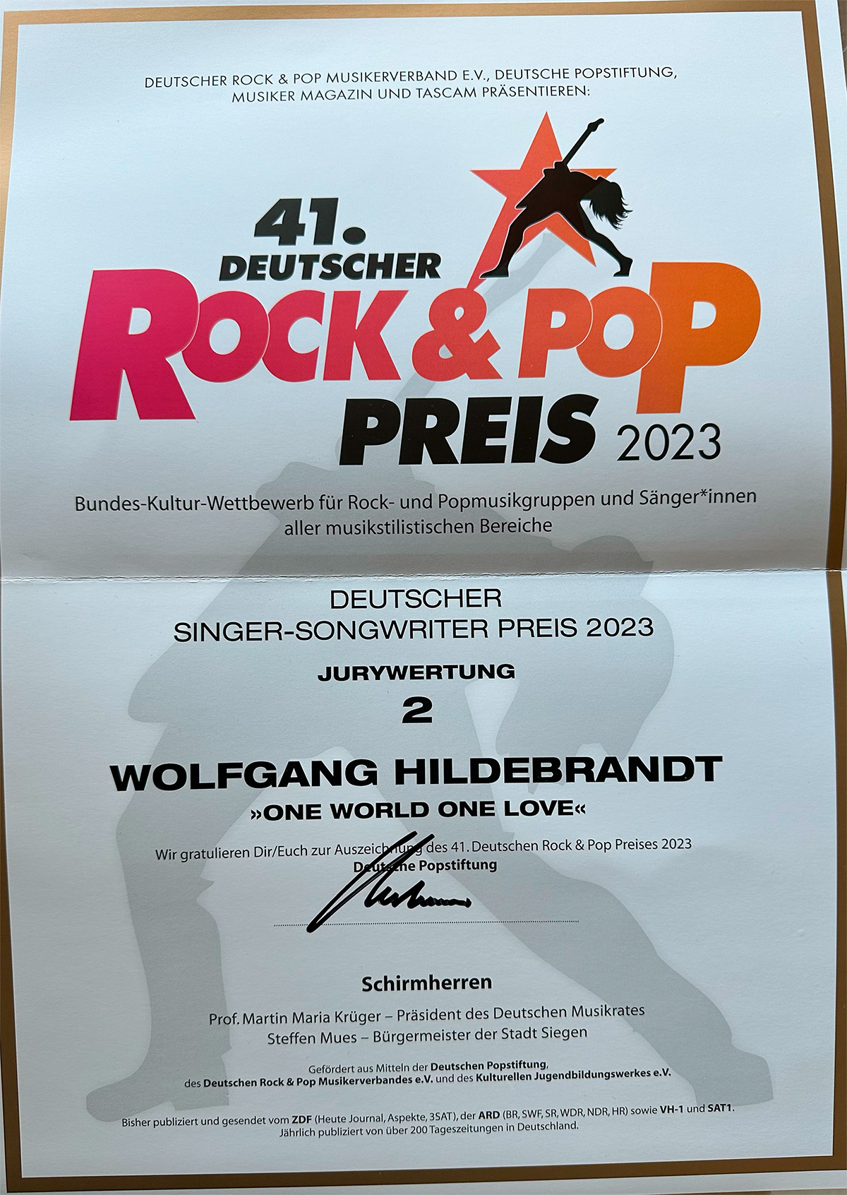 German Rock and Pop Prize 2023